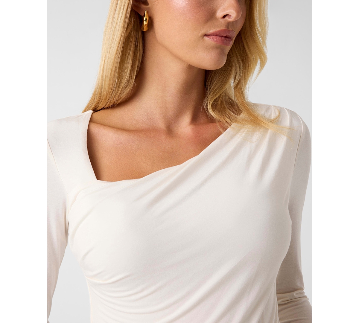 Guess Women's Long-Sleeve Asymmetrical Areiah Top