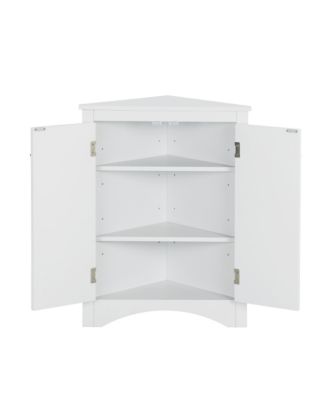 CASAINC 31.5"H MDF Adjustable Shelves, Kitchen/Home Freestanding Storage Triangle Corner Cabinet