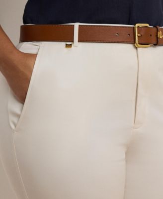 Plus Size Stretch Cotton Cropped Pants