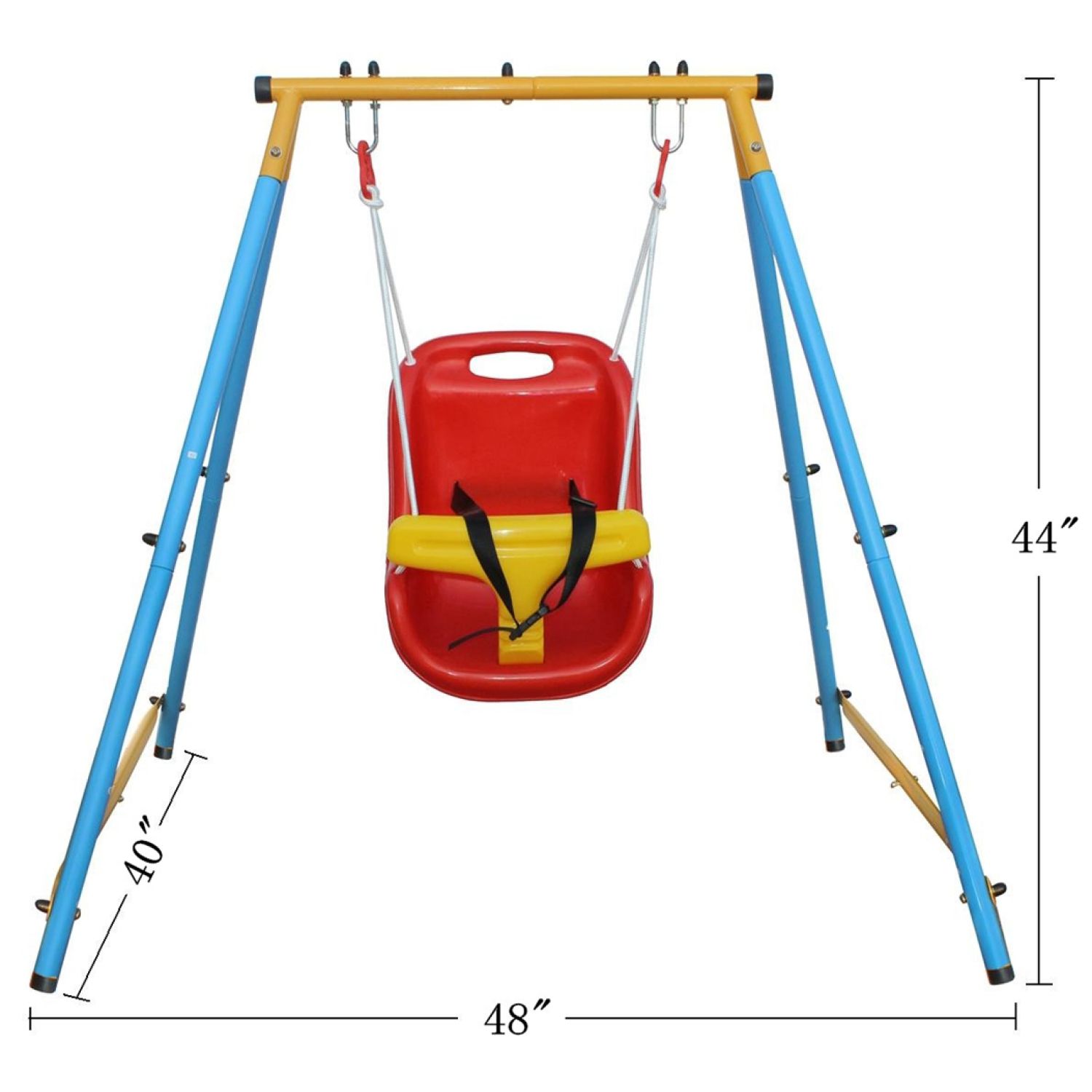Boys Metal Swing Set with Safety Belt