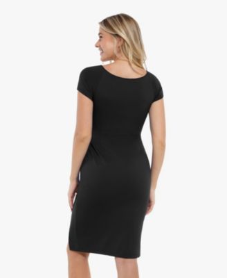 Women's Shapewear Modal Slimming Lace Trim Henley Tank Maxi Dress