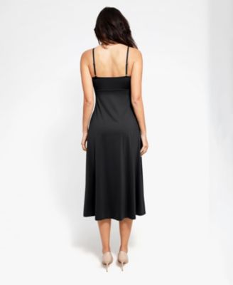 Women's Shapewear Built-In Sculpting A-Line Midi Slip Dress