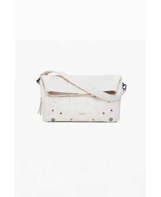Women's Bolso efecto piel bordados mediano