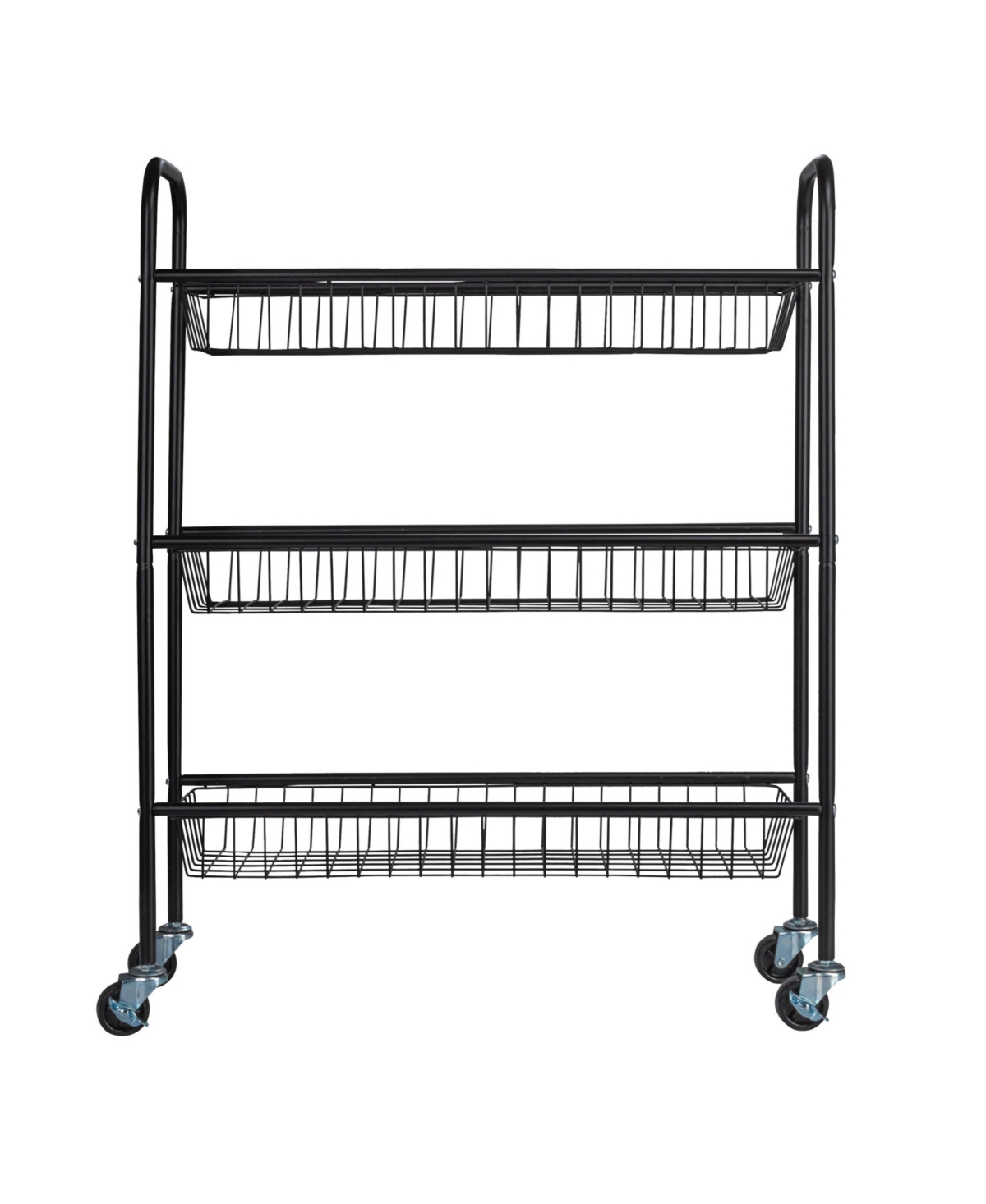 Household Essentials 3-Tier Slim Storage Cart, Black