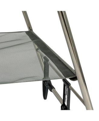 Multi Tier Stainless Steel Laundry Drying Rack with T Bar and Two Side Wings, Silver