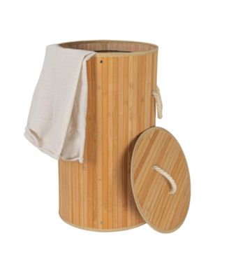 15-Gallons Bamboo Laundry Hamper with Rope Handles