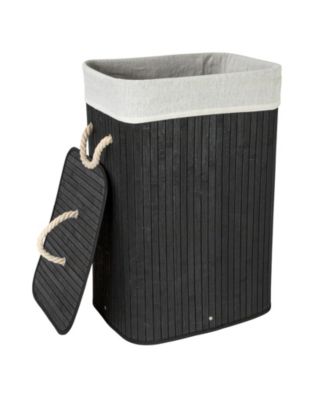 Bamboo Laundry Hamper with Rope Handles, 19-Gallons