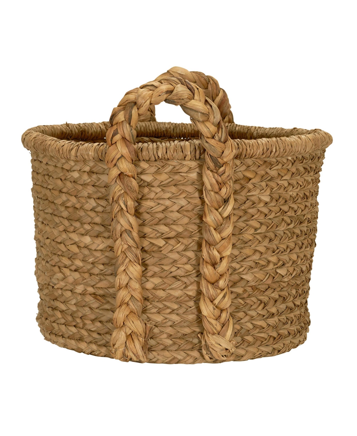 Household Essentials Large Wicker Storage Basket, Floor Basket with Braided Handles