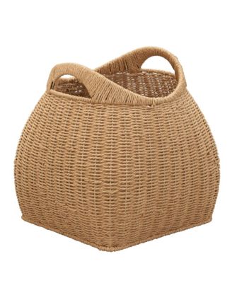 Paper Rope Basket with Handles, Natural