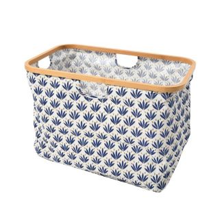Household Essentials Bamboo Rimmed Rectangular Krush Container Hamper ...
