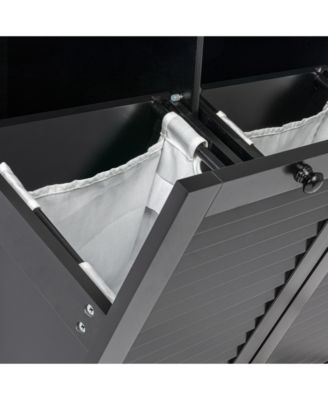 Tilt-out Cabinet Laundry Sorter with Shutter Front, Black