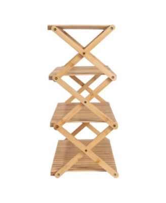 bamboo Folding Shoe Rack, Natural