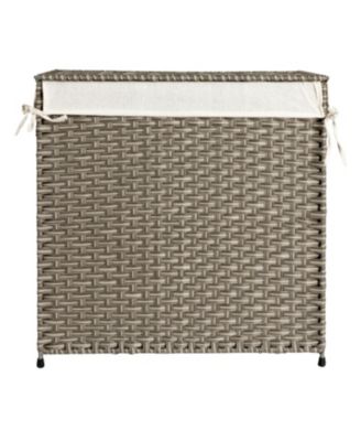 Handwoven Laundry Hamper, Gray
