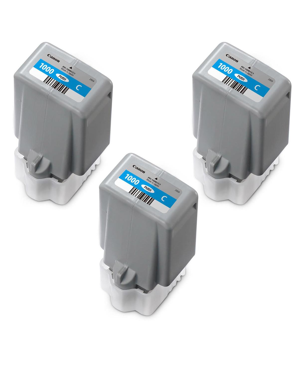 Canon 3 Pack Pfi-1000 C Cyan Lucia Pro ink for imagePROGRAF Pro-1000