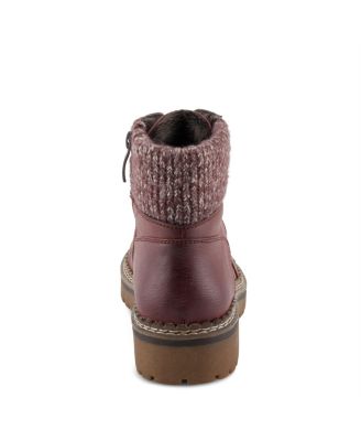 Women's Hiker-Inspired Sweater Collar Lug Sole Boot