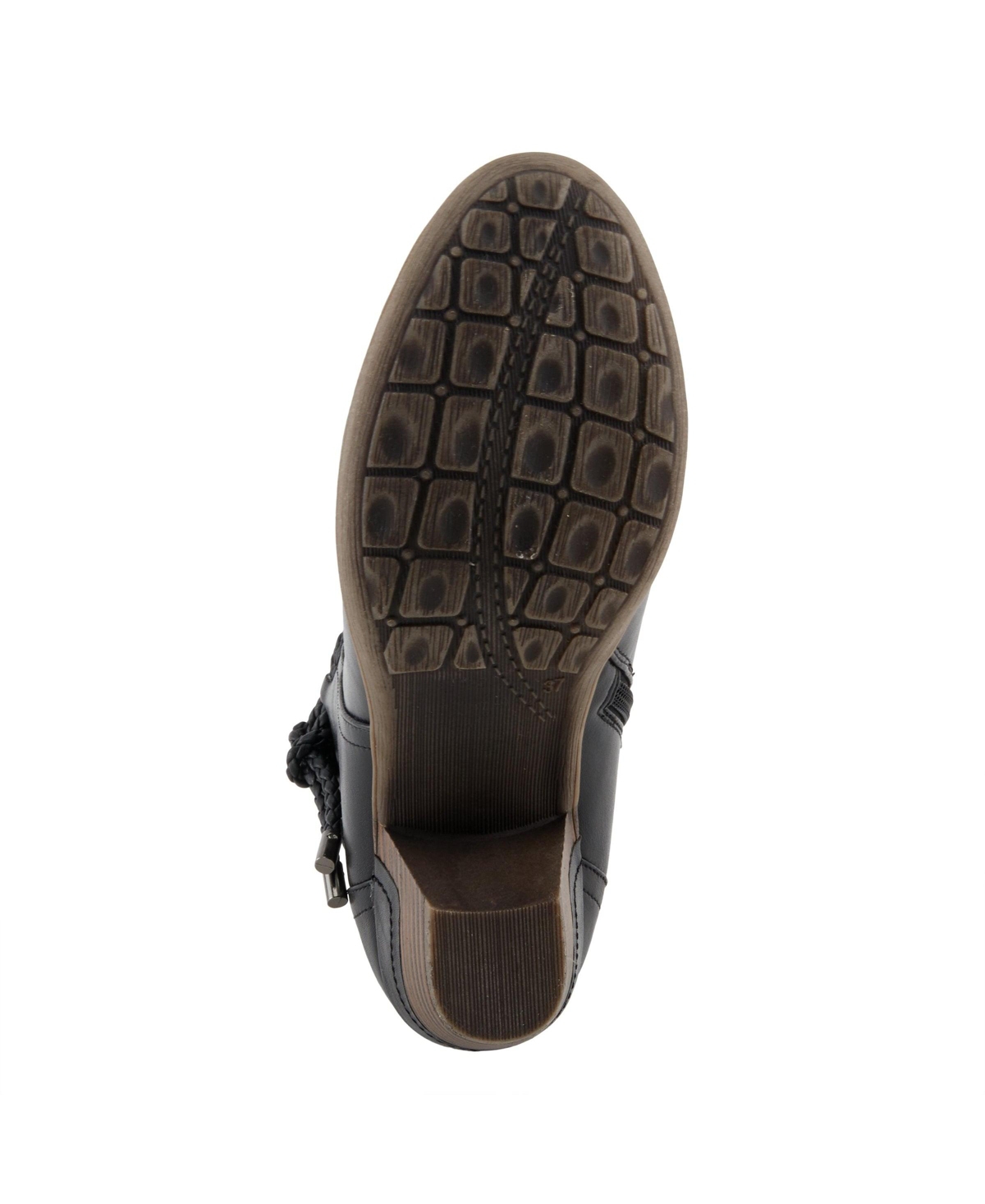 Patrizia Women's Stacked Heel Decorative Lace Detail Ankle Booties