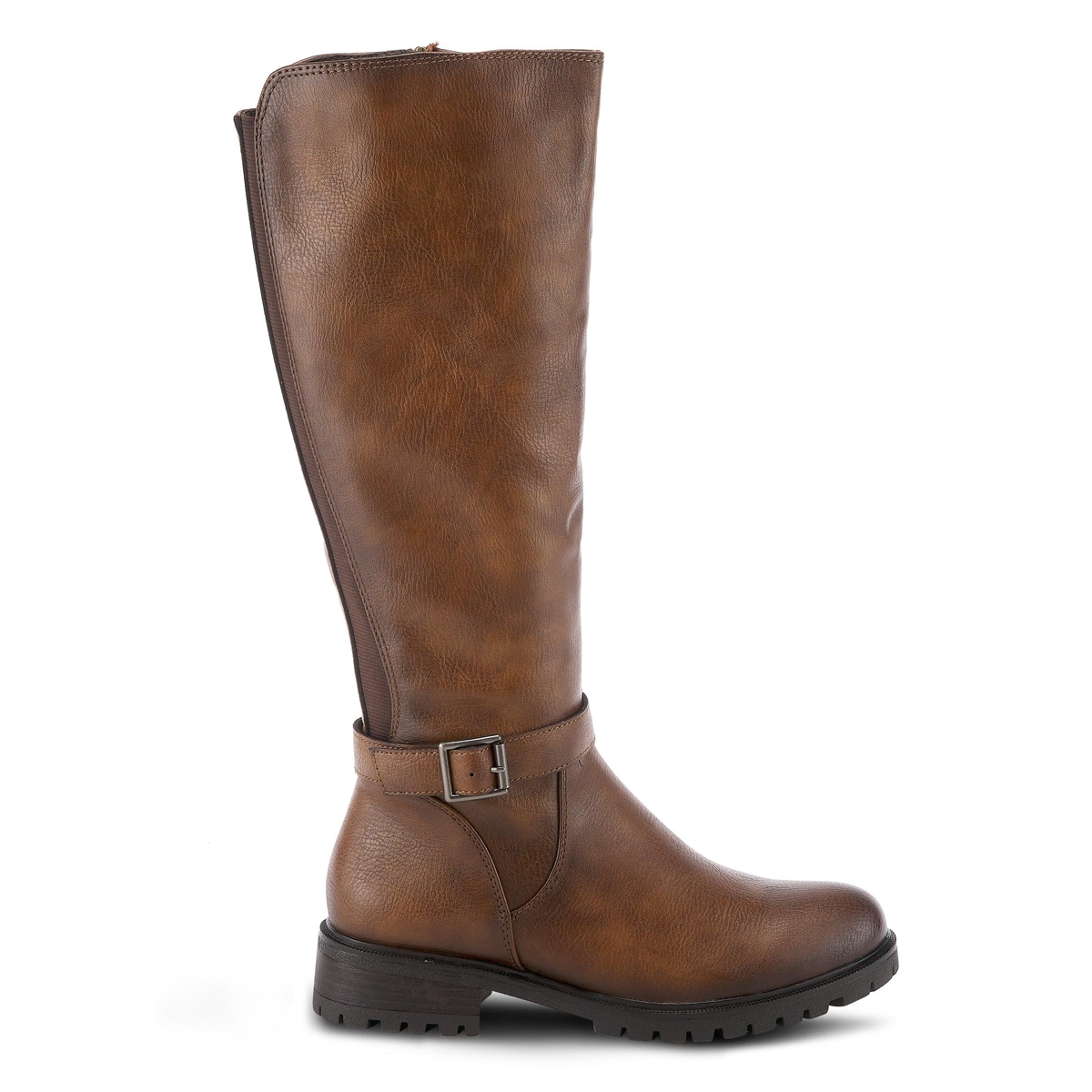 Patrizia Women's Stretch Back Panel Buckle Detail Tall Boots