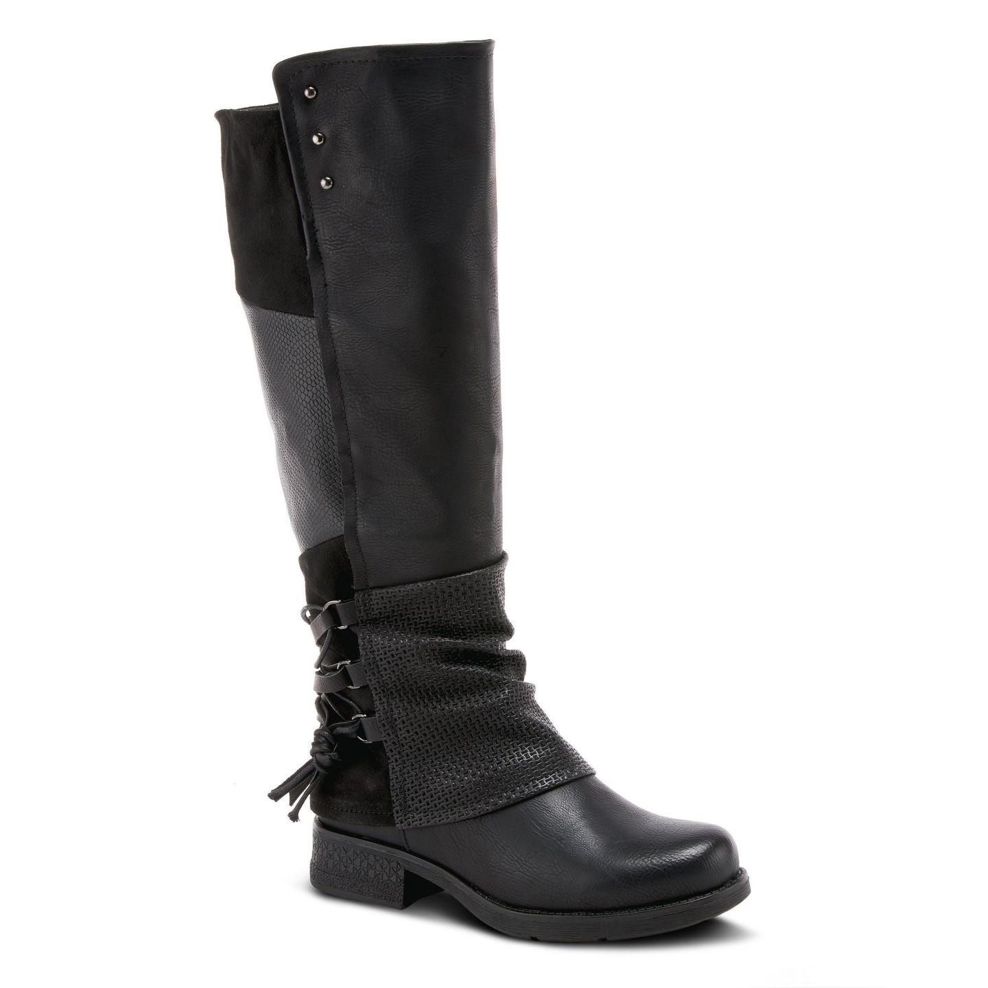 Женские ботинки Patrizia Maxie Back Lace Detail Faux Fur Lined Tall Boot, цвет: Чёрный — фото 1