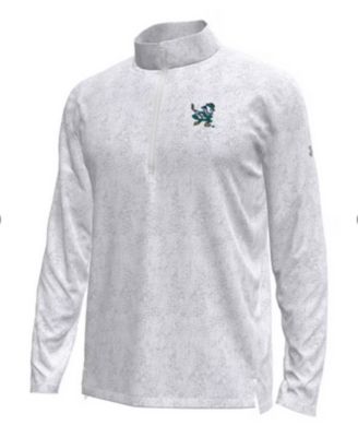 Men's Gray Notre Dame Fighting Irish Hockey Leprechaun Tech Quarter-Zip Sweatshirt