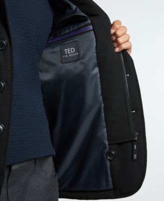 Men's Solid Quilted Puffer Blazer Jacket