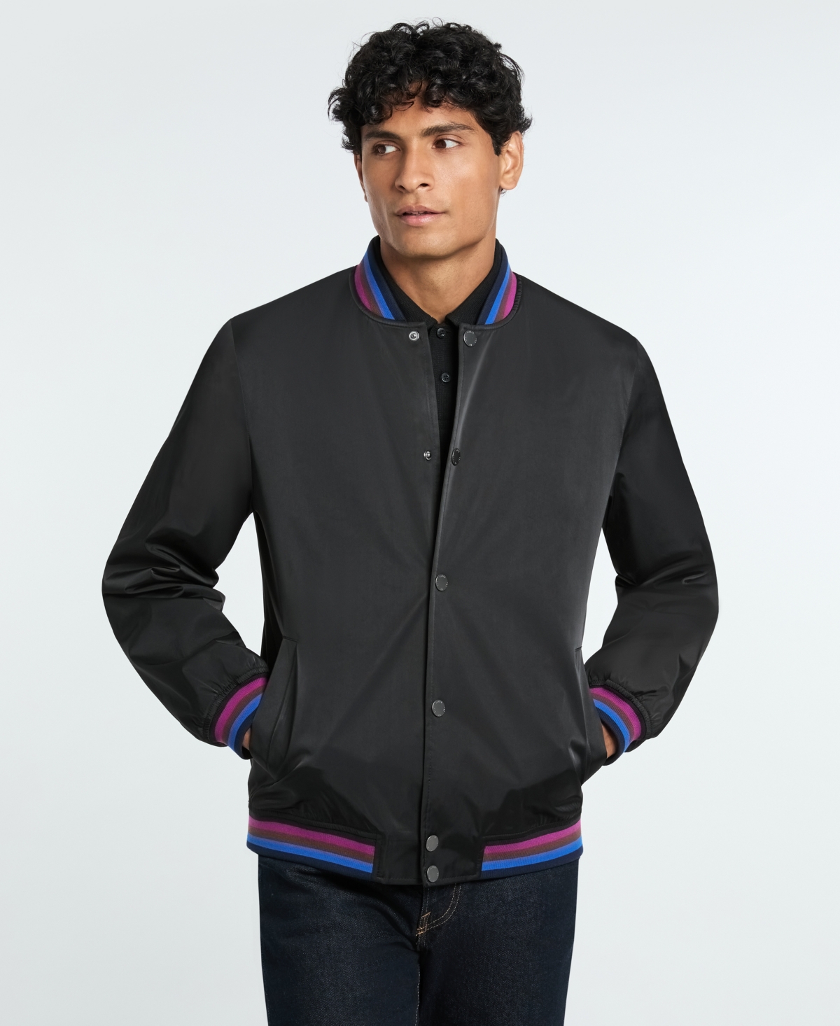 Ted By Ted Baker Men's Sateen Bomber Jacket In Black