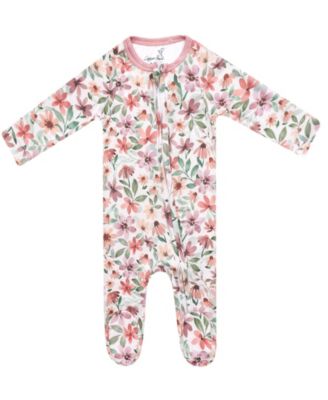 Copper Pearl - Baby Girls' Natalie Printed Zip-Up Footed Pajamas