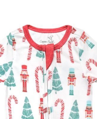 Baby Boys' and Girls' Nicholas Printed Zip-Up Footed Pajamas
