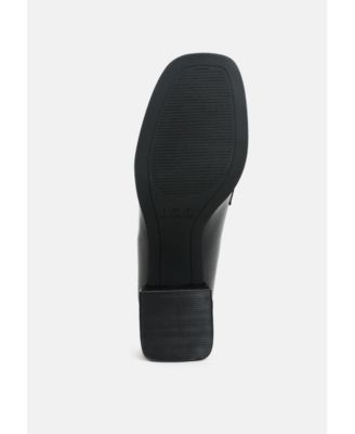 Womens Umdoni Penny Strap Block Heel Loafers