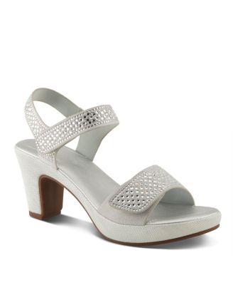 Women's Shine Crystal Strap Platform Heeled Sandals