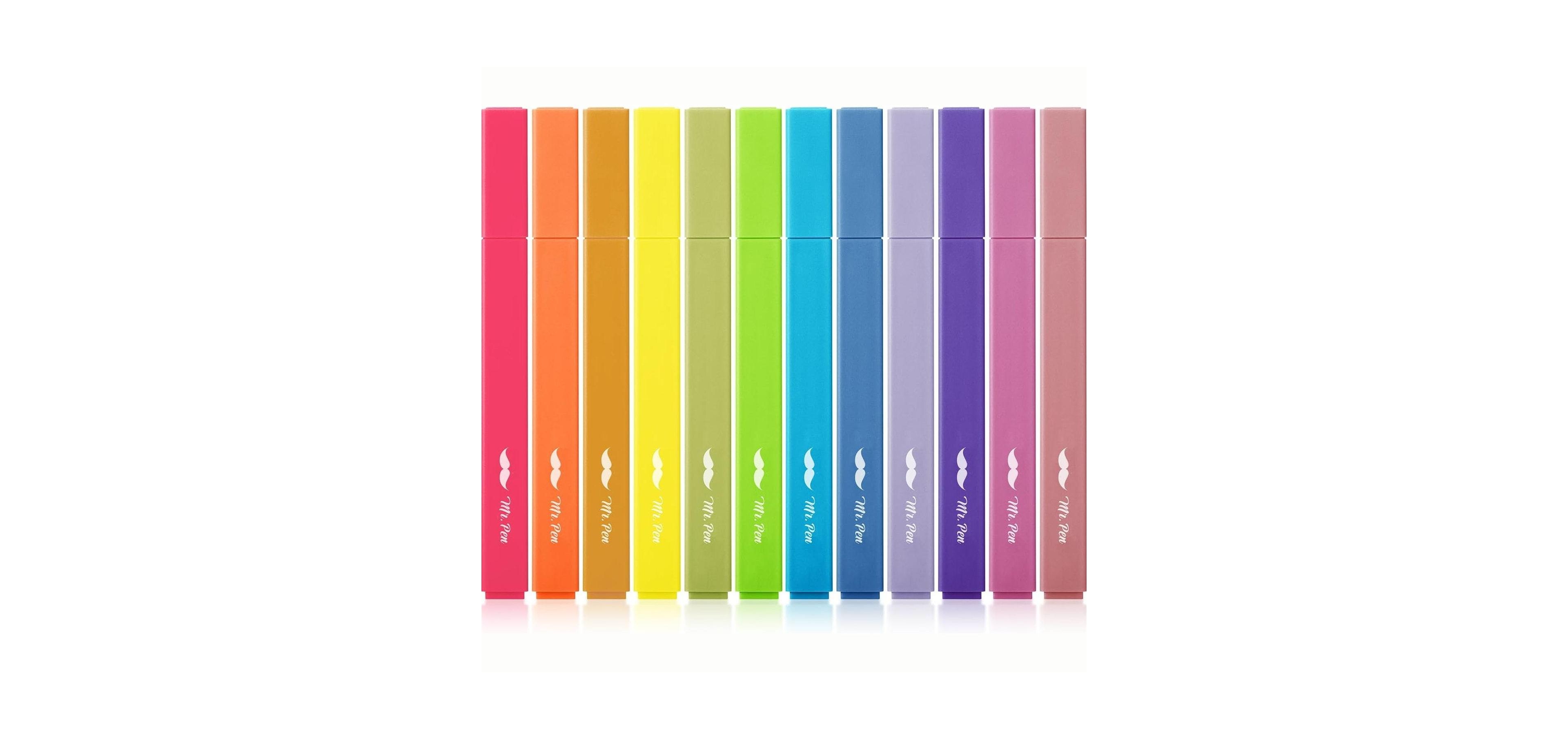 Mr. Pen Aesthetic Highlighters, 12pcs, Chisel Tip, Vibrant Colors,