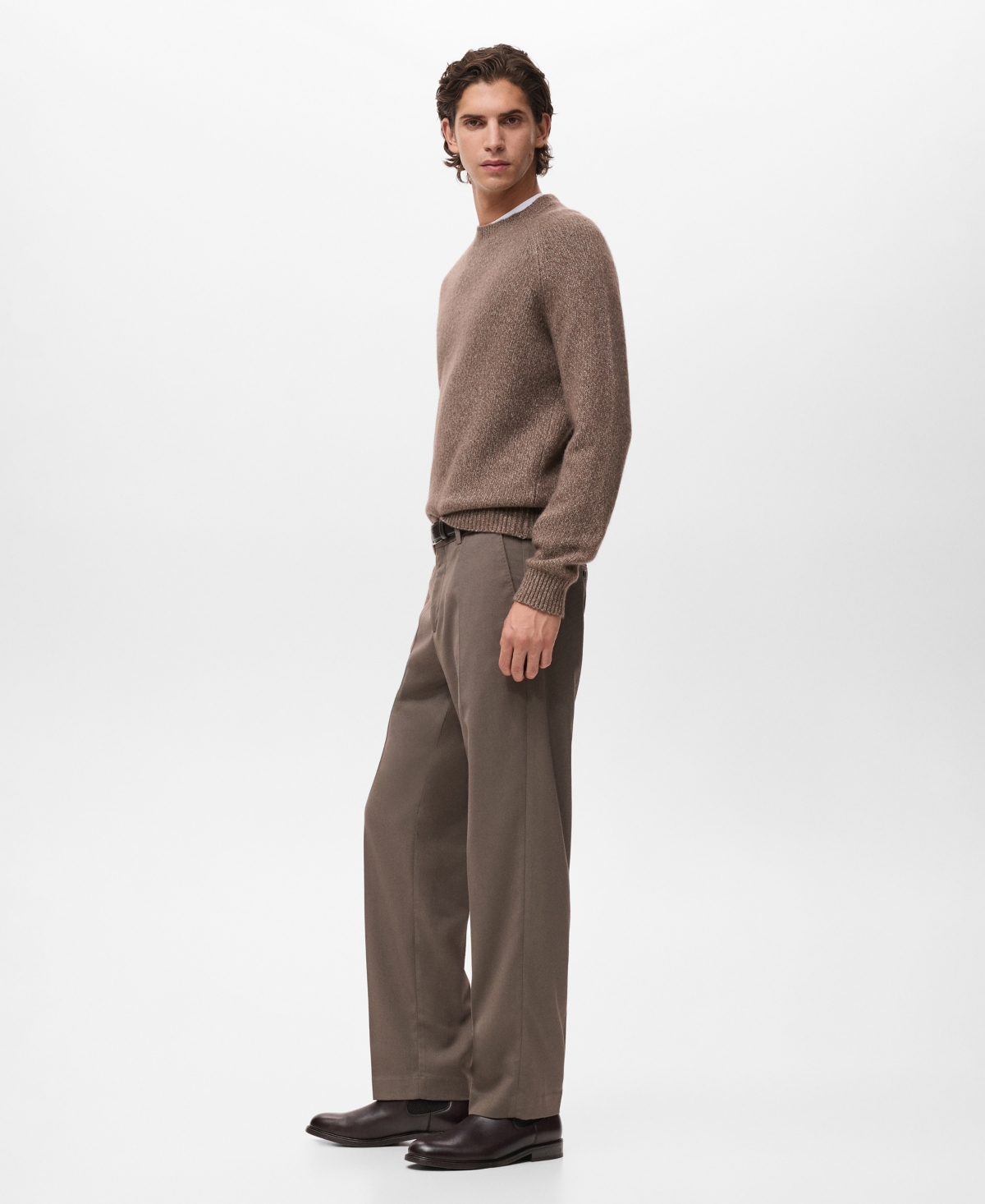 Mango Men's Regular-Fit Pleated Pants