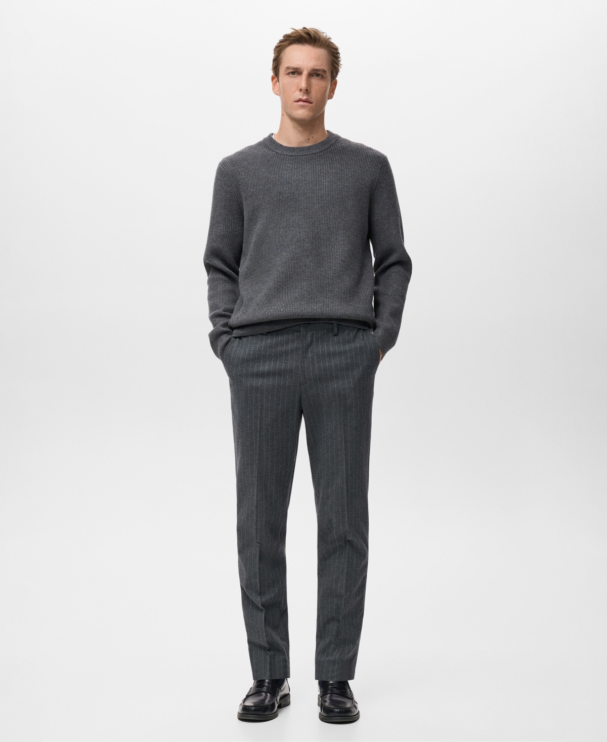 Mango Men's Pinstripe Cotton Slim-Fit Pants