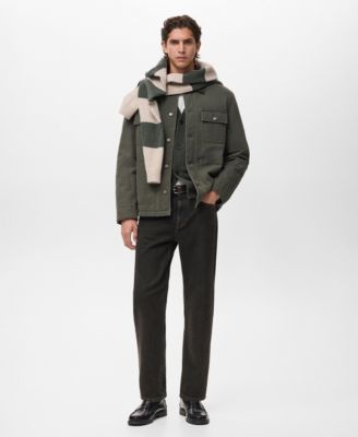 Men's Pockets And Corduroy Collar Jacket