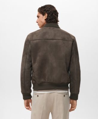 Men's Suede-Effect Bomber Jacket