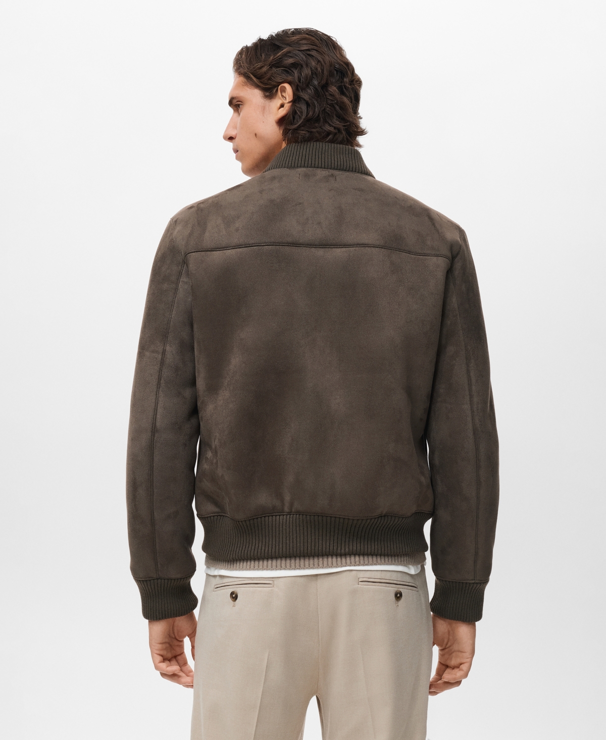 Mango Men's Suede-Effect Bomber Jacket