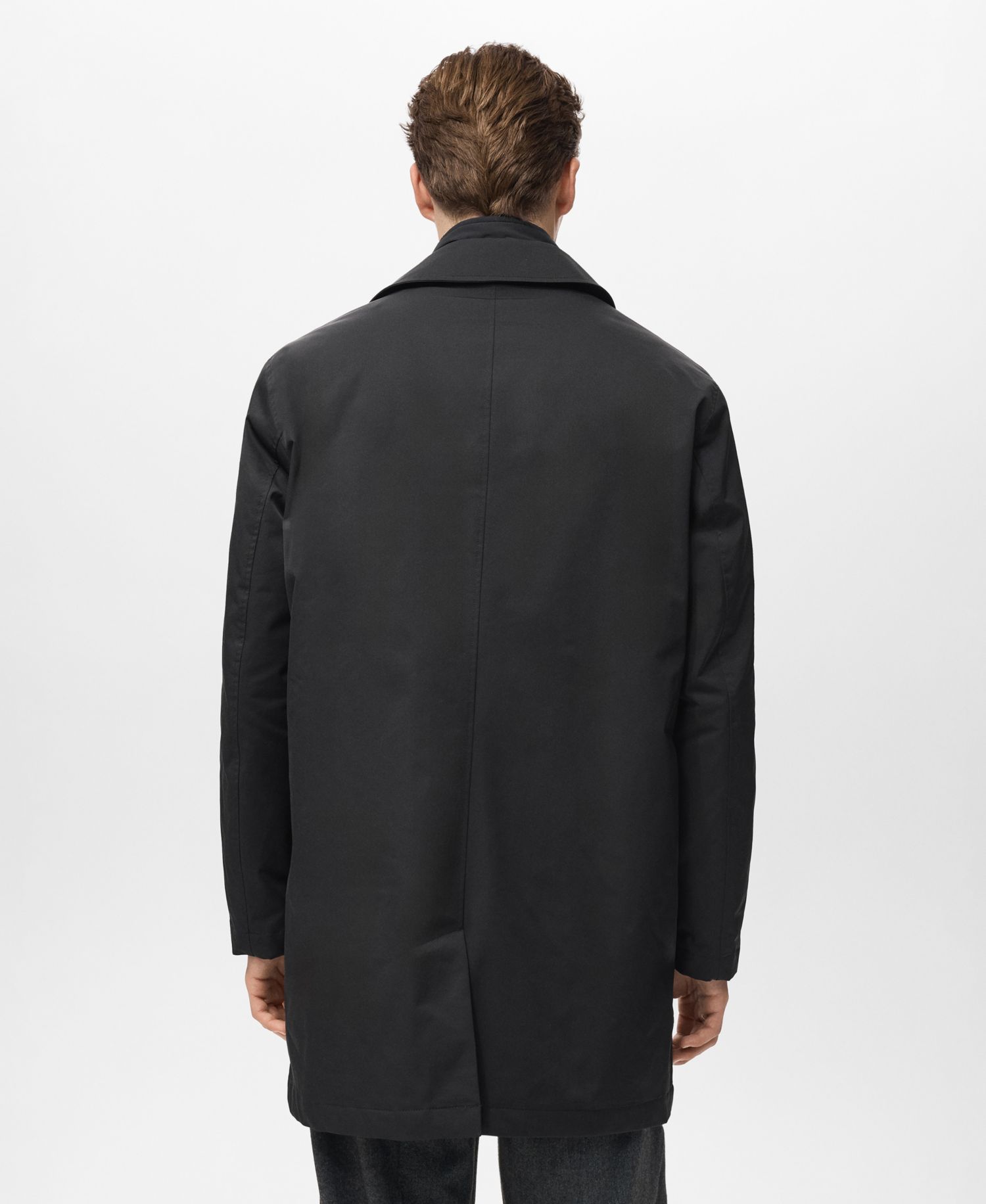 Men's Quilted Water-Repellent Trench Coat