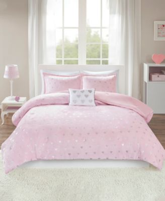 Rosalie Metallic Heart 4-Pc. Comforter Set, Full/Queen