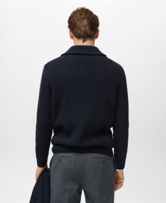 Men's Zip Collar Knitted Sweater