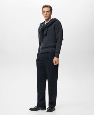 Men's Knitted Wool Blend Polo Sweater