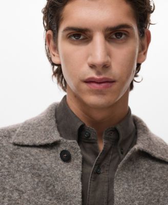 Men's Knitted Wool Blend Cardigan