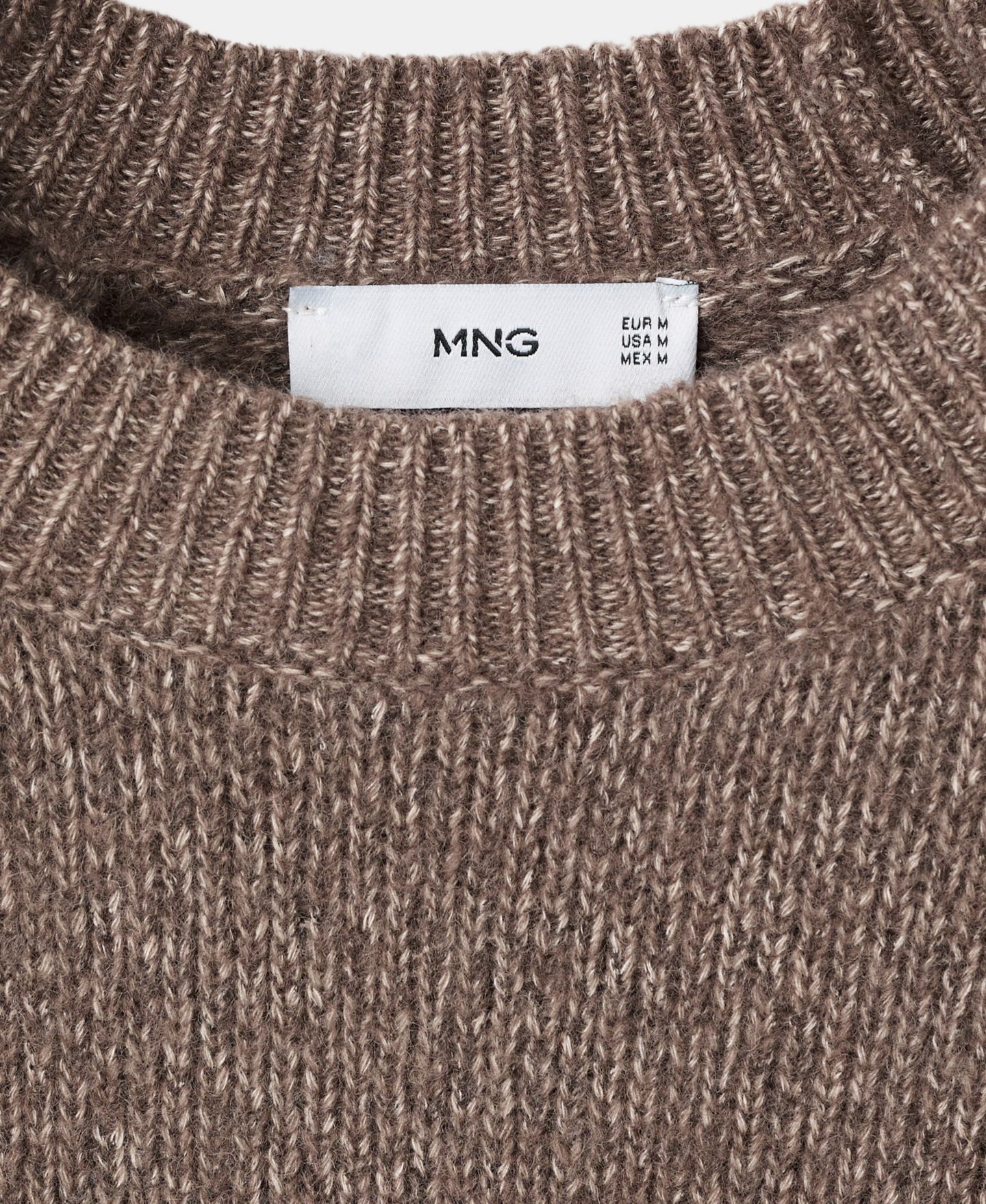 Мужской свитер MANGO Fine-Knit Wool-Blend, цвет: Средний коричневый — фото 3