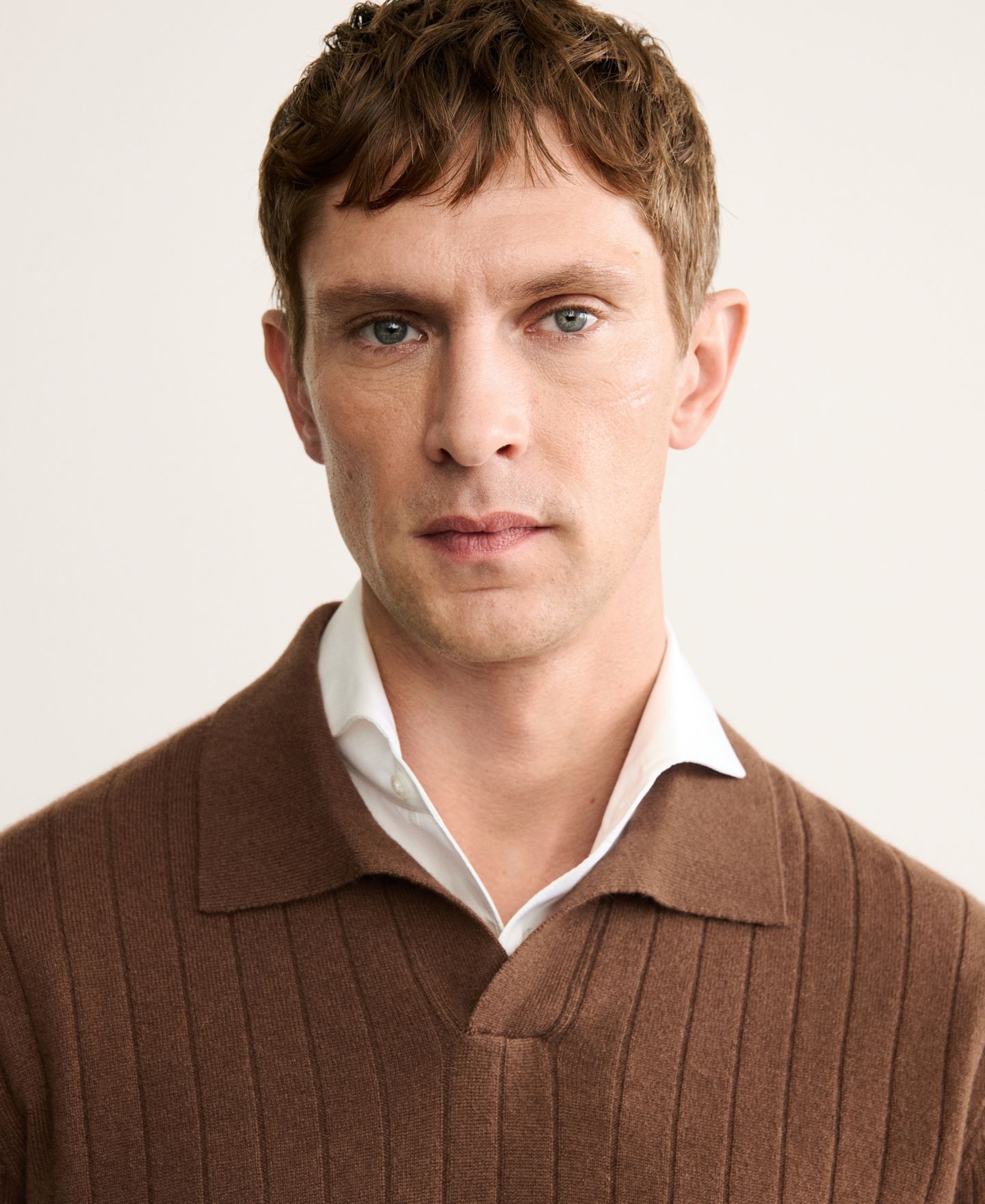 Мужской свитер MANGO Cashmere Polo Sweater, цвет: Коричневый — фото 4