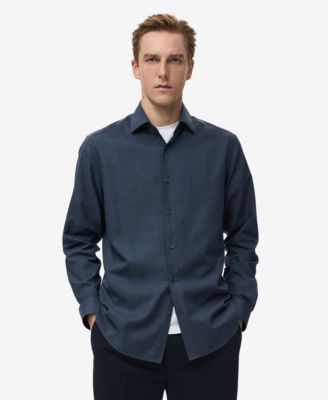 MANGO - Men's Regular-Fit Cotton Shirt