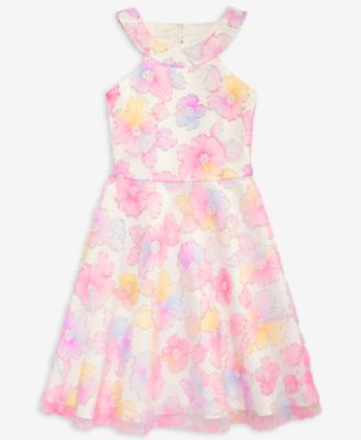 Girls' 7-16 Beaded Soutache Halter Dress