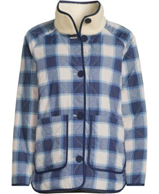 Plus Size High Pile Fleece Reversible Mixed Media Long Jacket