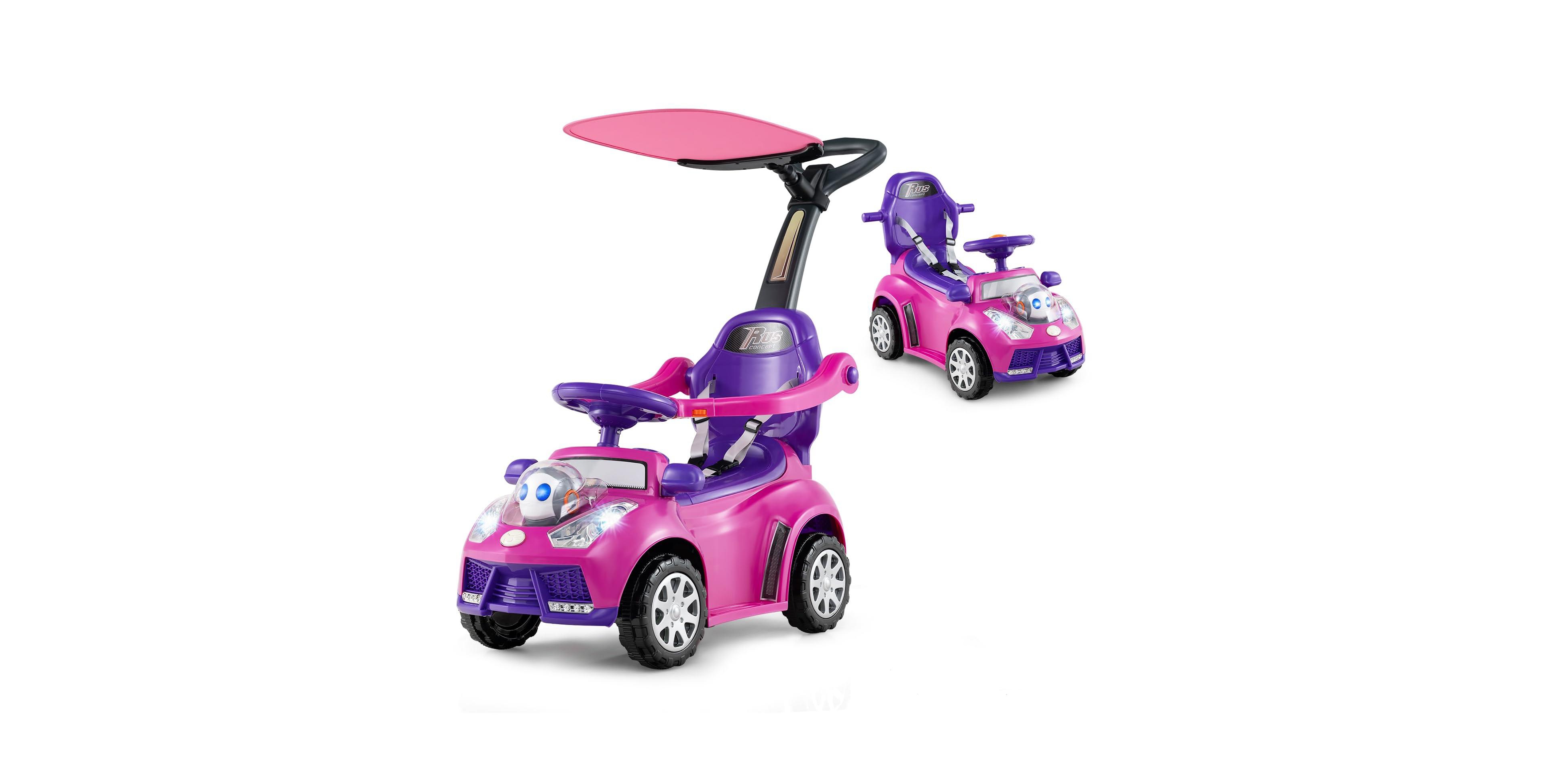 Mecale 3-in-1 Push Car for Toddler Sliding with Seat Belt and Canopy