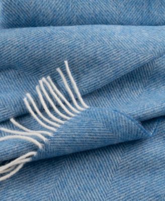 Shetland Lambswool Herringbone Throw, 55" x 72"