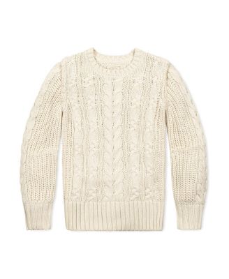 Women's Organic Peasant Sleeve Cable Sweater