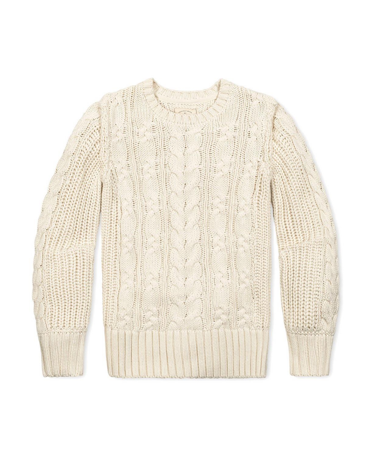 Hope & Henry Women's Organic Peasant Sleeve Cable Sweater