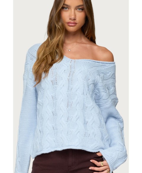 Женские Edikted Women's Inga Oversized Cable Knit Sweater